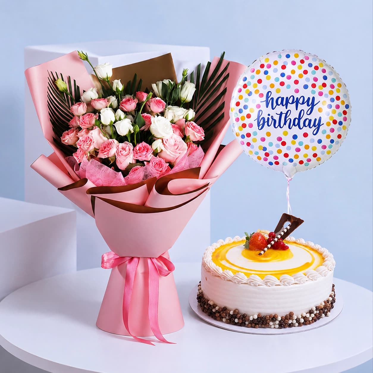 Spray Rose and Birthday Cake